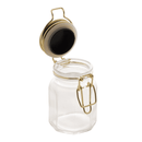 Kit 6 Porta Temperos Hermético Vidro e Metal Dourado