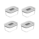 Kit 4 Potes Herméticos de Vidro Fresh Lock 370ml