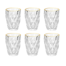 Kit 6 Copos Fio de Ouro Diamond 270ml