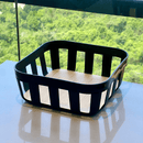 Cesto de Pão Lume Plástico e Bambu Preto 24cm