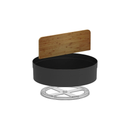 Organizador Giratório Lume com Divisória de Bambu Preto 25,5cm