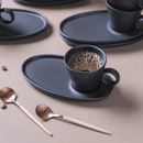 Jogo 6 Xícaras de Café com Pires Oval Neo Preto Matte 110ml