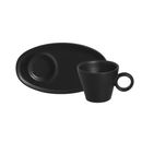 Jogo 6 Xícaras de Café com Pires Oval Neo Preto Matte 110ml