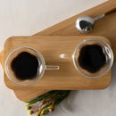 Kit 3 Petisqueiras Bandeja Retangular de Bambu 28cm