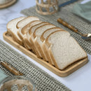 Kit 3 Petisqueiras Bandeja Retangular de Bambu 28cm