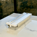 Organizador e Cortador de Rolos Duplo Clear Branco