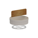Organizador Giratório Lume com Divisória de Bambu Bege 25,5cm