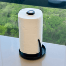 Porta Papel Toalha Lume Plástico e Bambu Preto 24cm