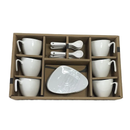 Jogo 6 Xicaras de Café com Colher em Porcelana Branca 80ml